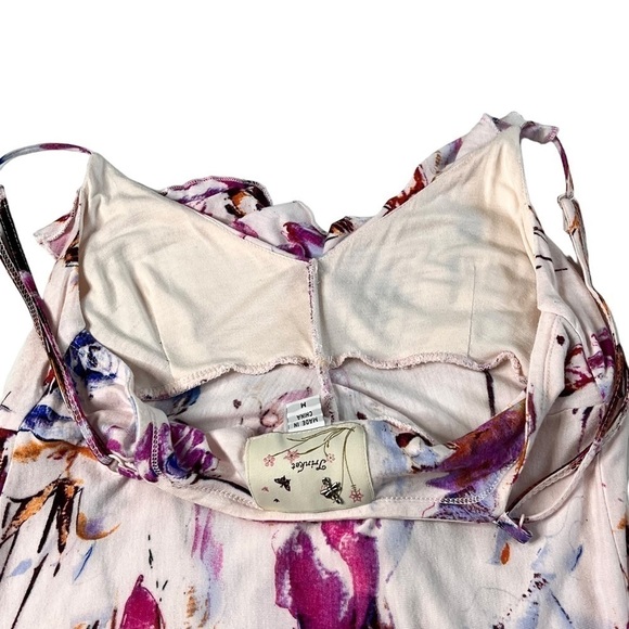TRINKET Purple Pink Floral Sleeveless Ruffle Mini Sundress Size M - Picture 12 of 16